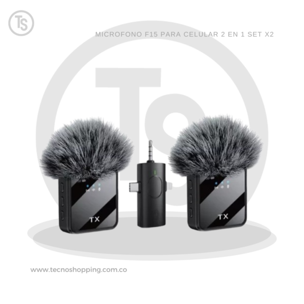 MICROFONO F15 PARA CELULAR 2 EN 1 SET X2