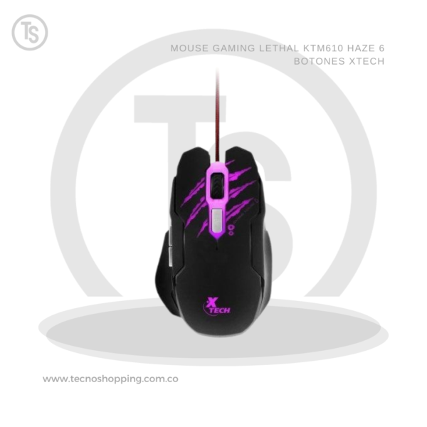 MOUSE GAMING LETHAL KTM610 HAZE 6 BOTONES XTECH