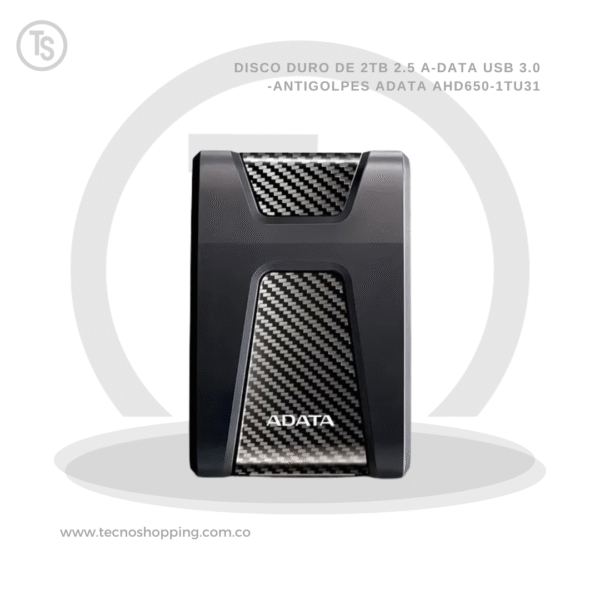 DISCO DURO DE 2TB 2.5 A-DATA USB 3.0 -ANTIGOLPES ADATA AHD650-1TU31