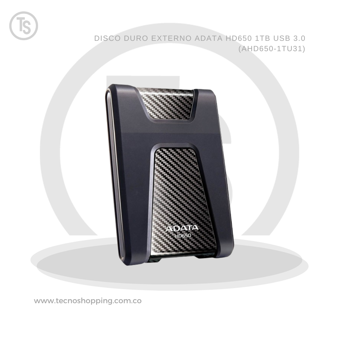 DISCO DURO EXTERNO ADATA HD650 1TB USB 3.0 (AHD650-1TU31)