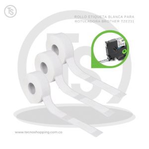 ROLLO ETIQUETA BLANCA PARA ROTULADORA BROTHER TZE231