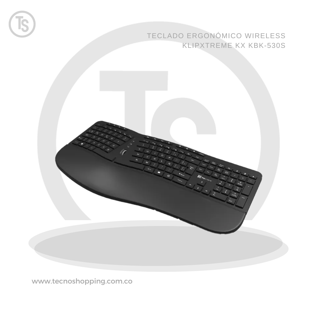 TECLADO ERGONÓMICO WIRELESS KLIPXTREME KX KBK-530S