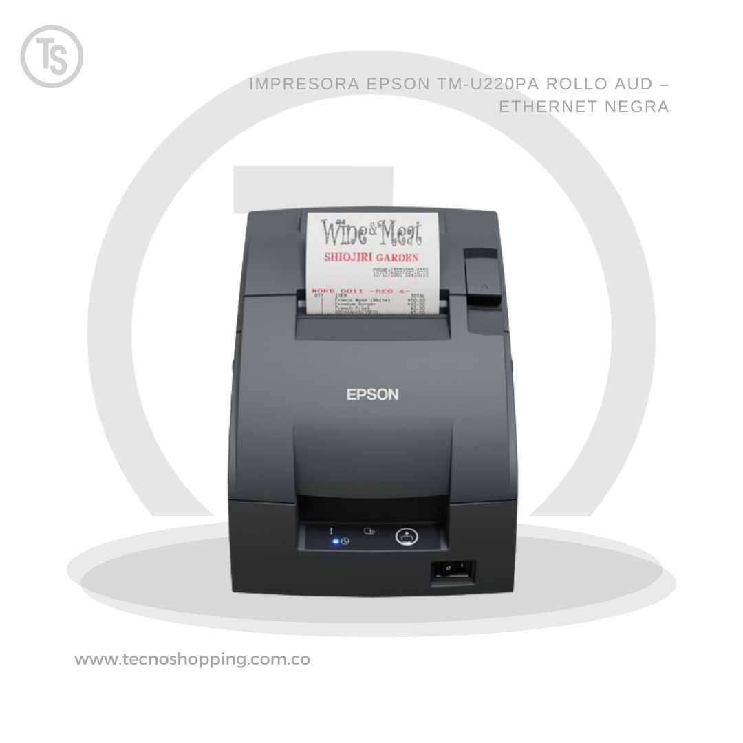 IMPRESORA EPSON TM-U220PA ROLLO AUD – ETHERNET NEGRA